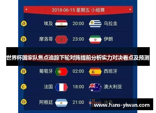 世界杯国家队焦点追踪下轮对阵提前分析实力对决看点及预测 世界杯国家队焦点追踪下轮对阵提前分析实力对决看点及预测